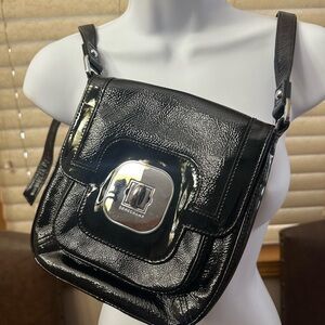Longchamp Shiny Black Crossbody Bag